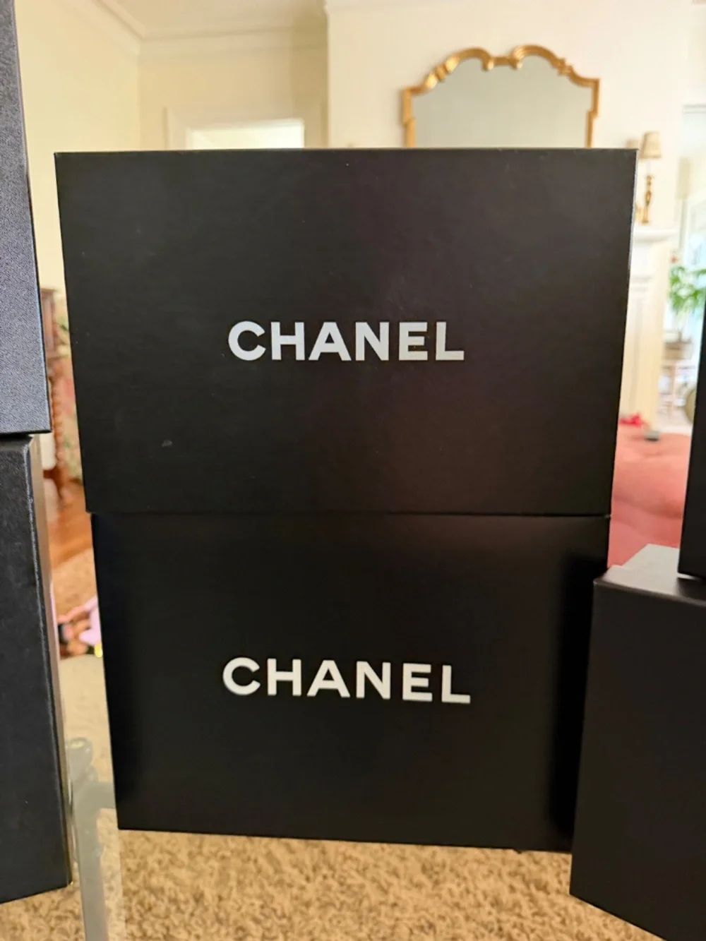 7 empty authentic Chanel boxes